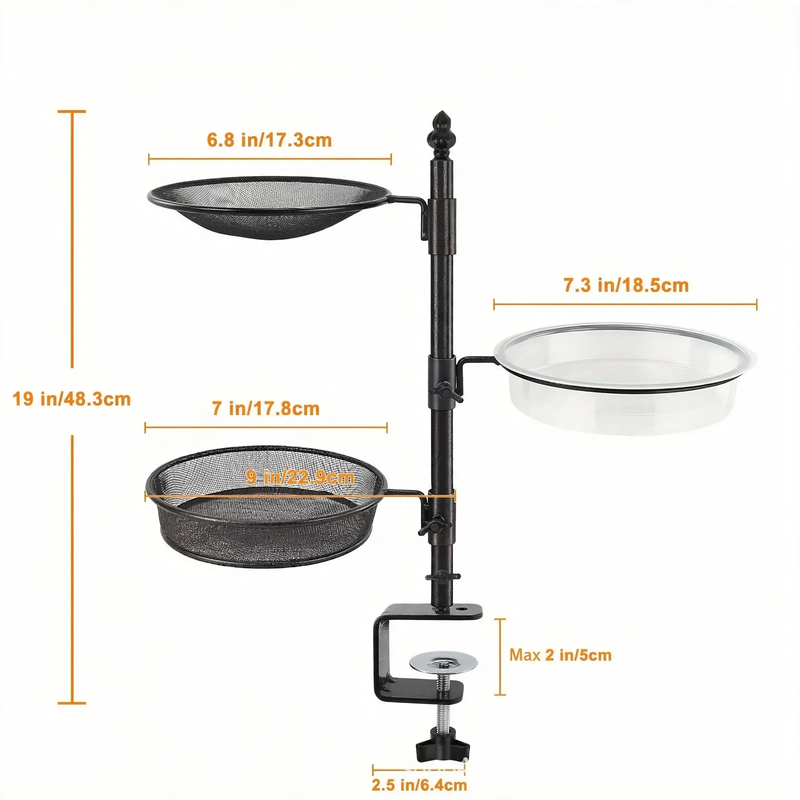 Versatile Bird Bath and Feeder for Balcony Railings