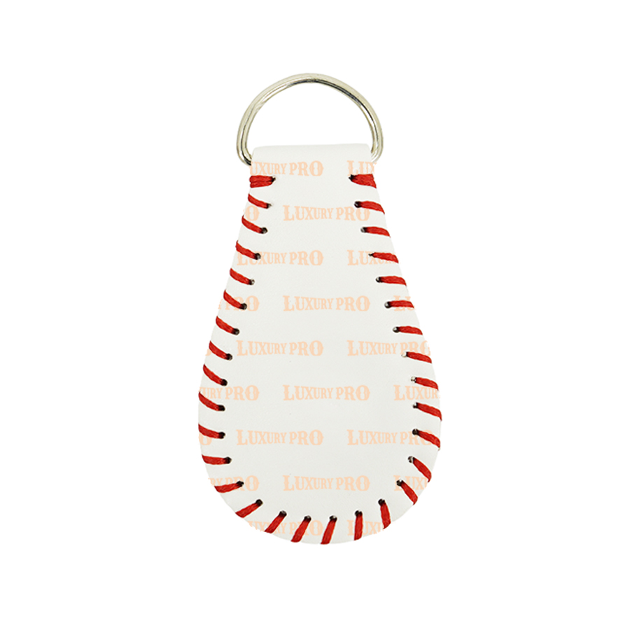 Leather Softball Keychain