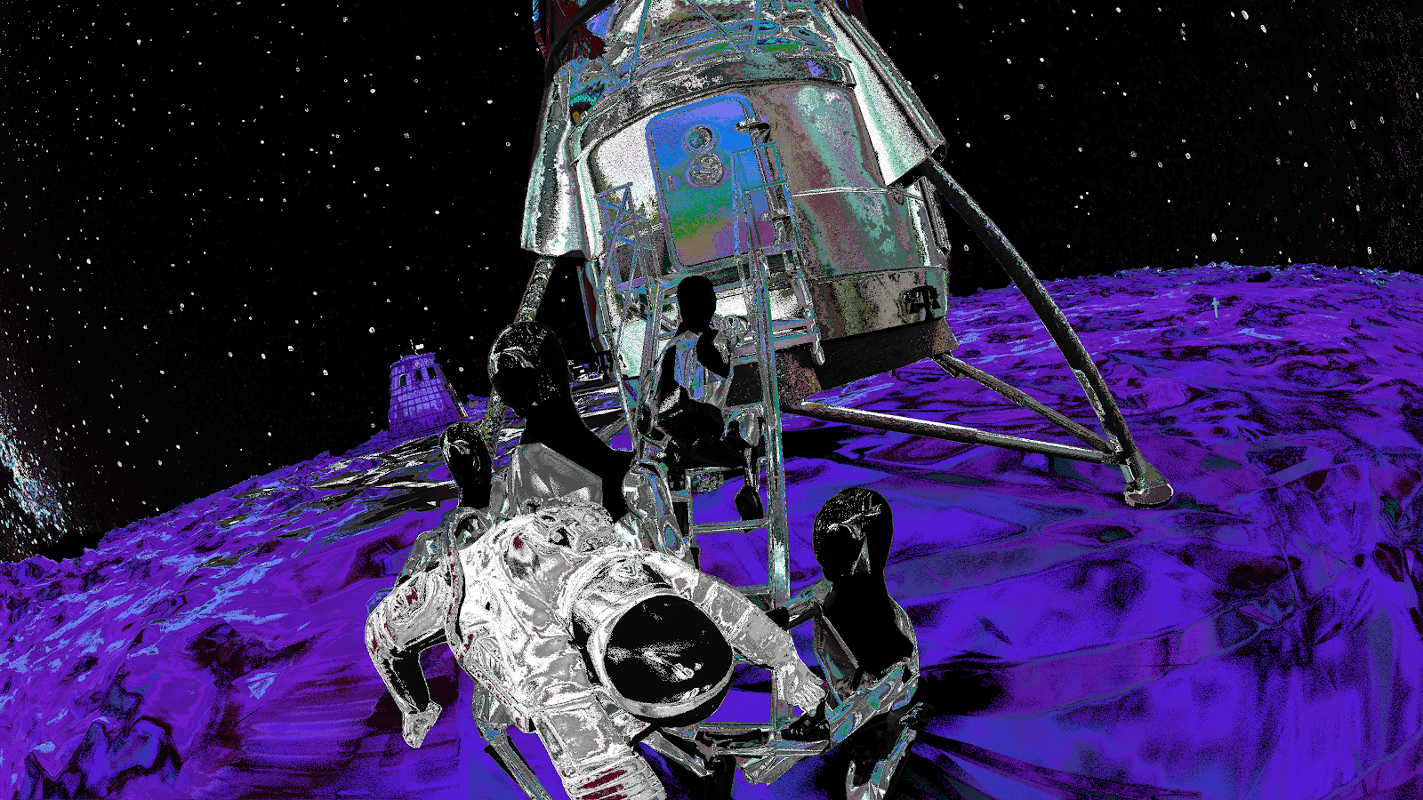 Astronaut On A Purple Planet - Glitch Digital Art 4K Wallpaper (3840x2160)
