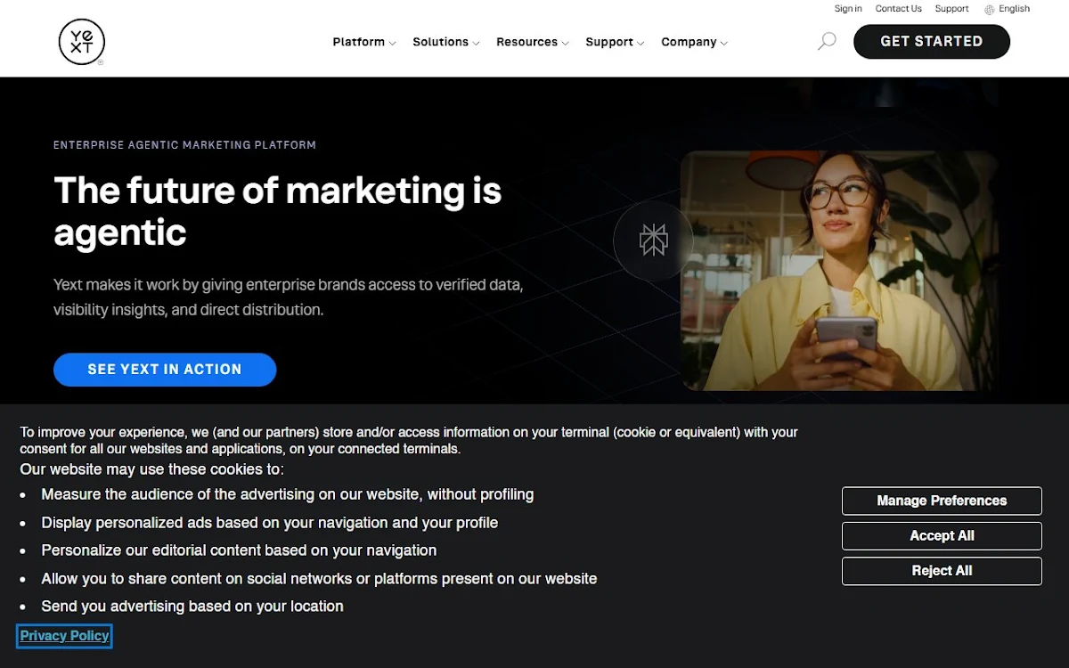 Captura de yext.co.uk