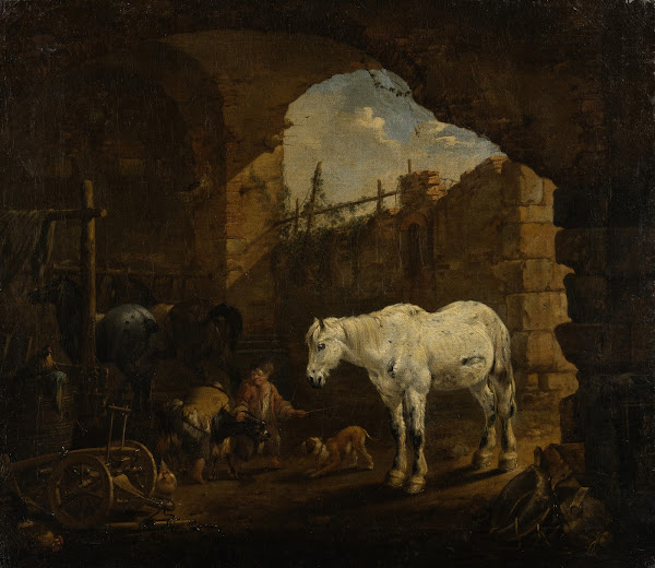 Children playing in a Stable 1675