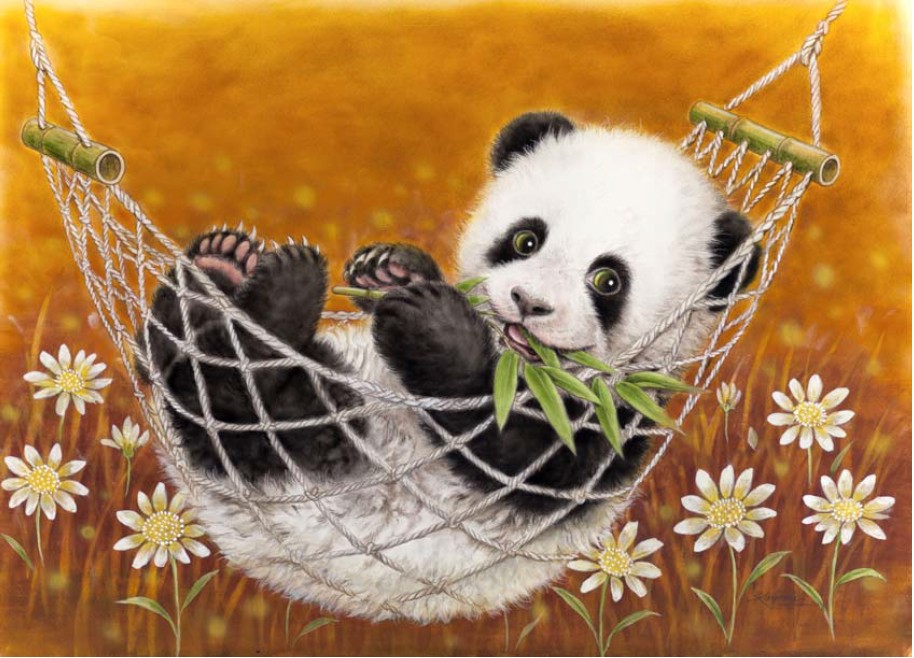 HAE KAH108 Hammock Panda Yellow