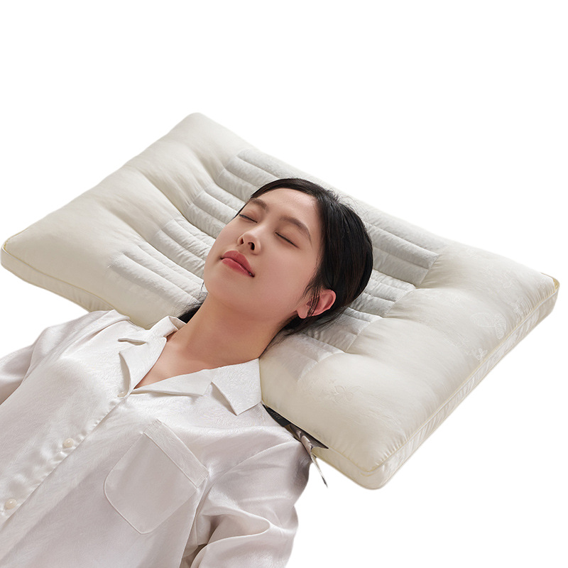 Neck support pillow with microfiber filling, rectangular