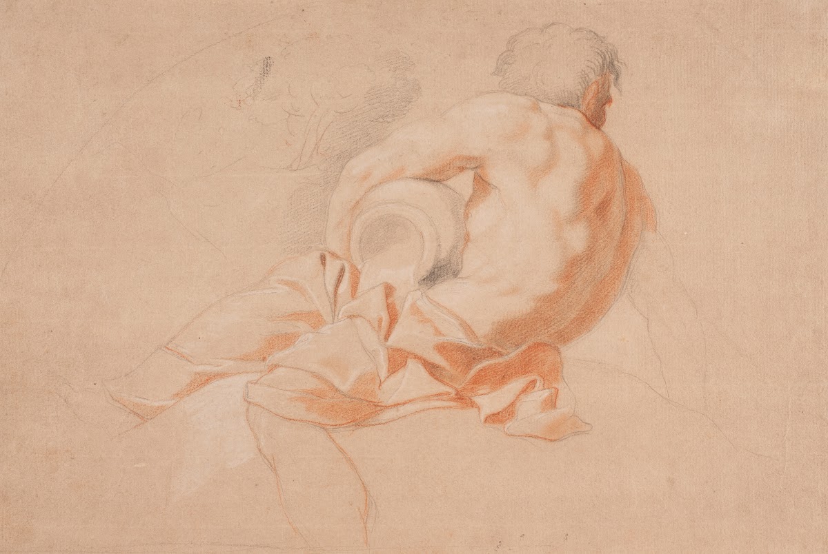 Siddende flodgud set fra ryggen 1686  1738