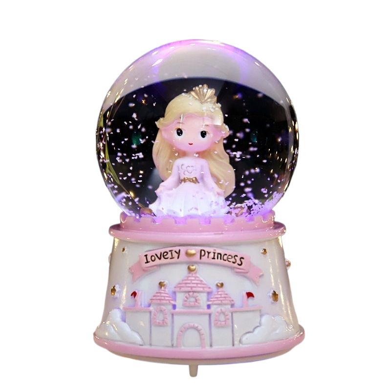 Christmas musical box with snow globe and light
