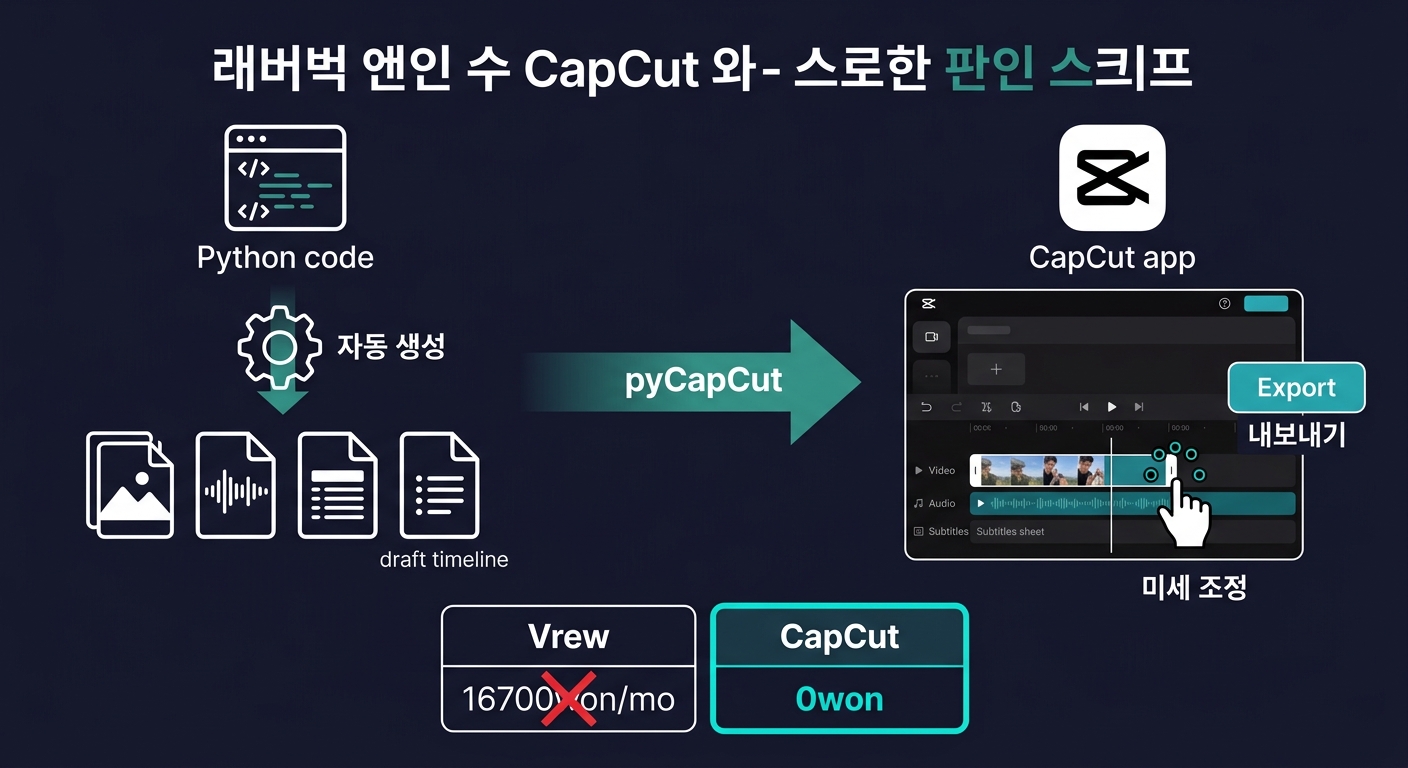 CapCut 역공학 개념 — Python으로 프로젝트를 자동 생성하고 CapCut에서 미세 조정만