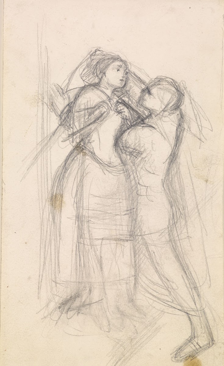 The Escape of a Heretic  Sketch of the Girl and her Lover 1857