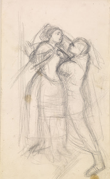 The Escape of a Heretic  Sketch of the Girl and her Lover 1857