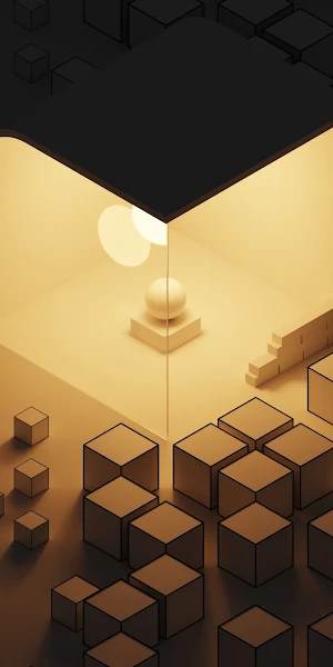 Dark, 3D Abstract, Night, Digital Art, Cube 4K Wallpaper Background