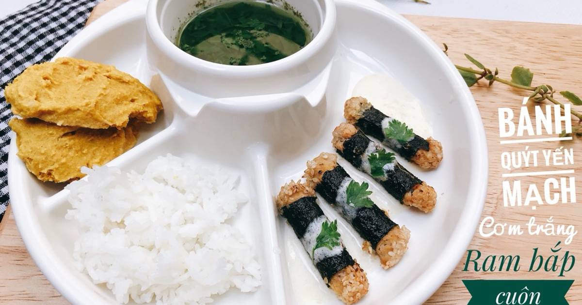 Cơm ram bắp cuộn xong biển - Ăn dặm