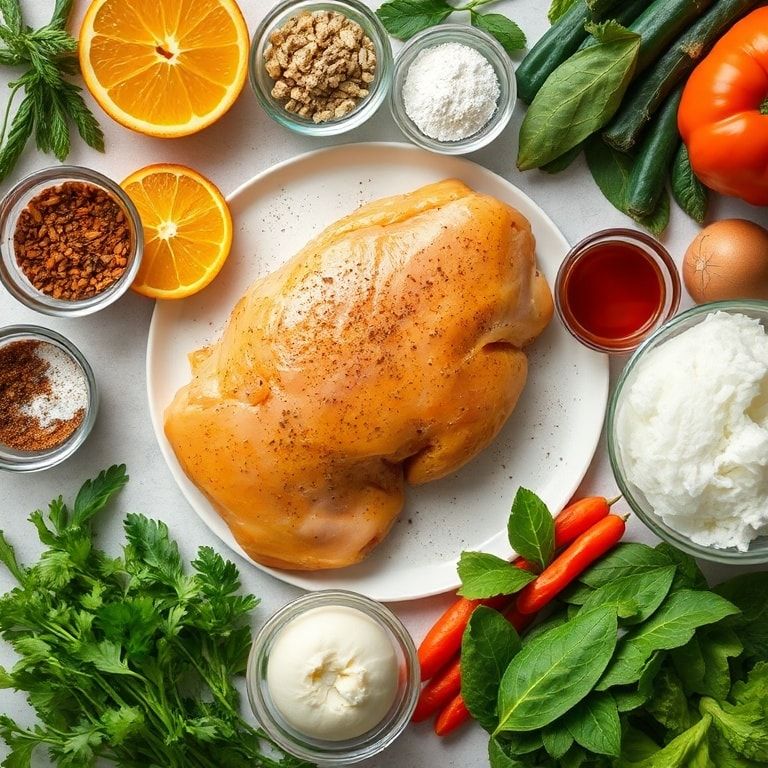 Ingredients for Crispy Baked Orange Chicken Recipe for Easy Dinner | Quick & Crunchy Home‑Cooked Dinner