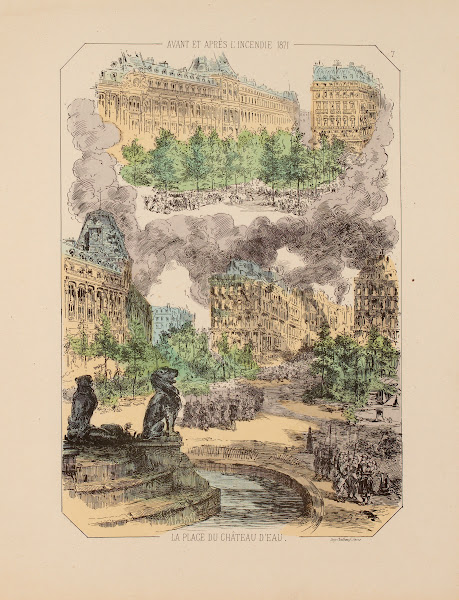 Avant et après lincendie 1871 La place du Château deau 7 1871