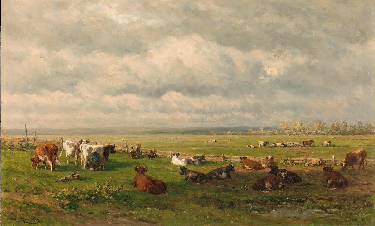 Meadow Landscape with Cattle c 1880