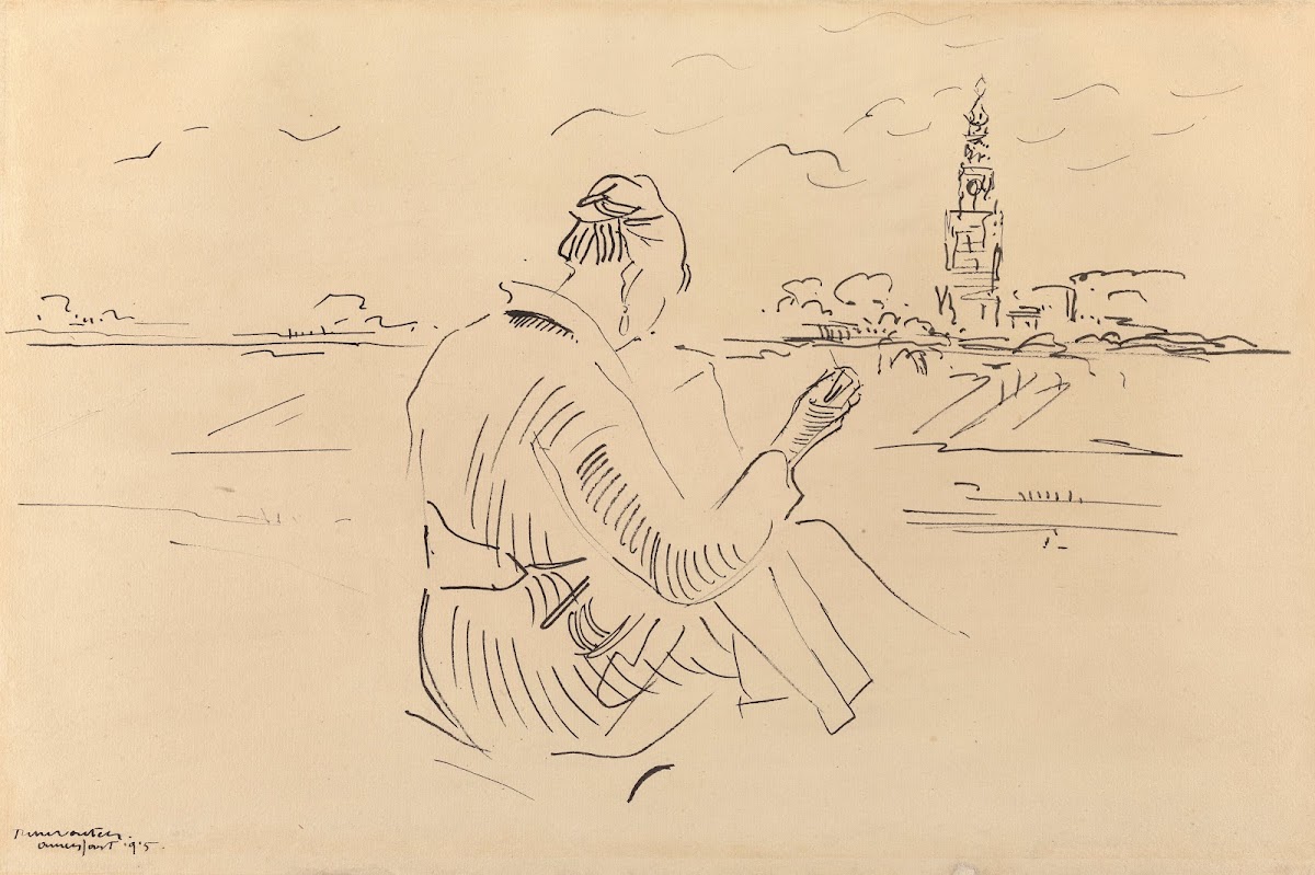 Woman Sewing before Amersfoort 1915