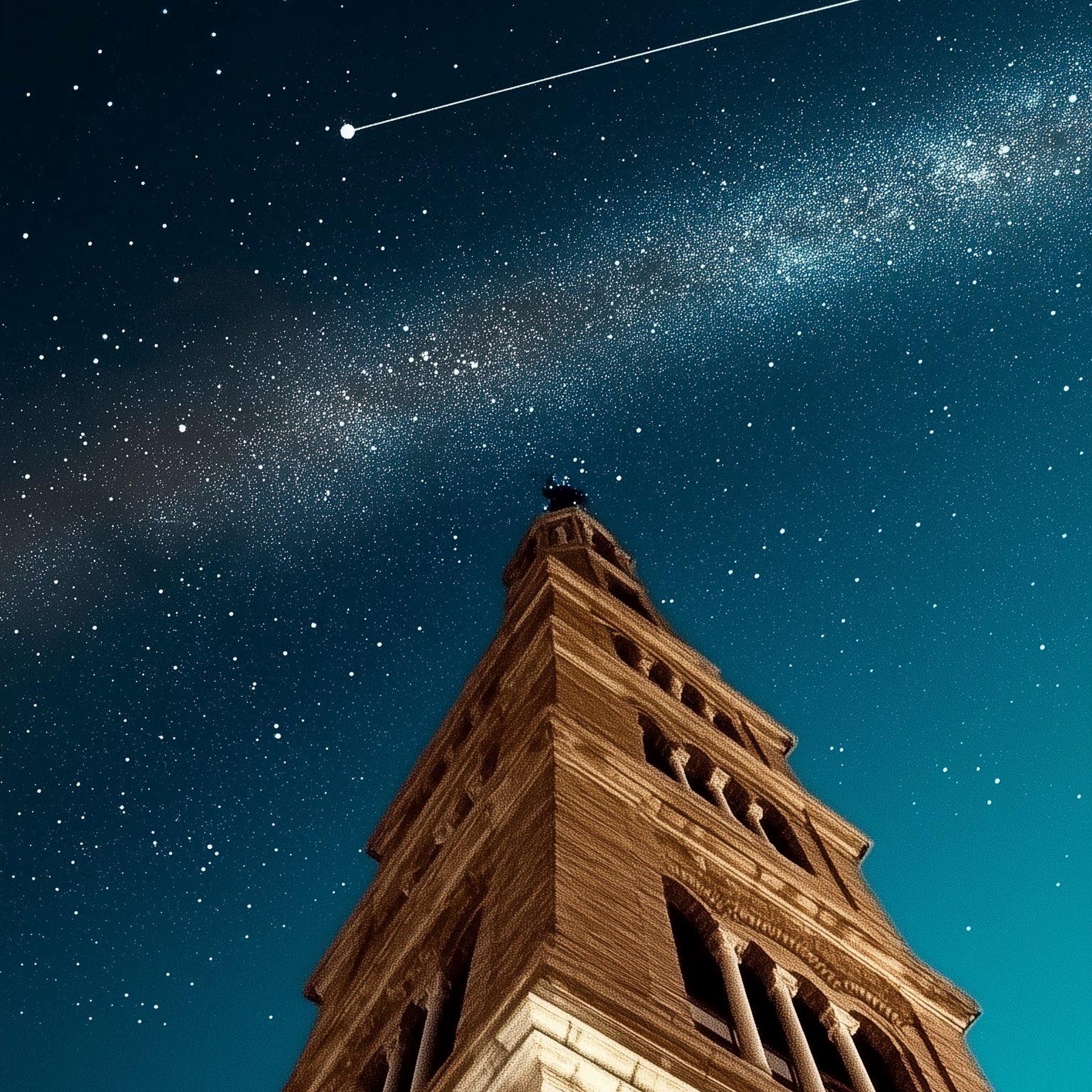 Download Stone Tower Under Starry Sky 2K iPhone