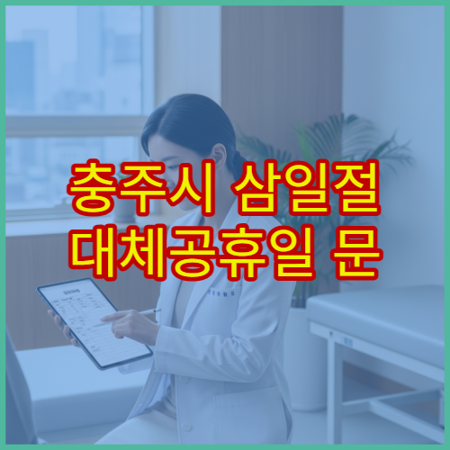 충주시 삼일절 대체공휴일 문 여는 약국 찾기, 연휴 당번약국 운영 정보 정리