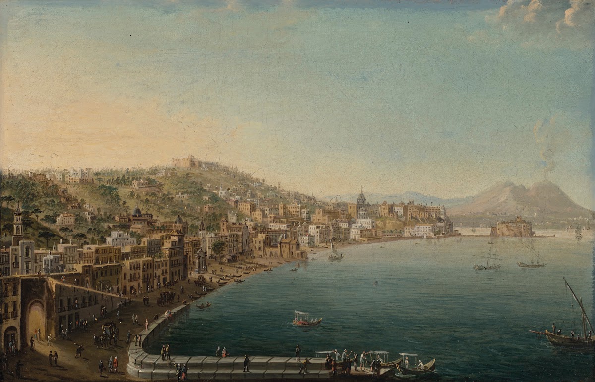 The Riviera di Chiaia Naples from the Convento di Sant Antonio with Vesuvius bey