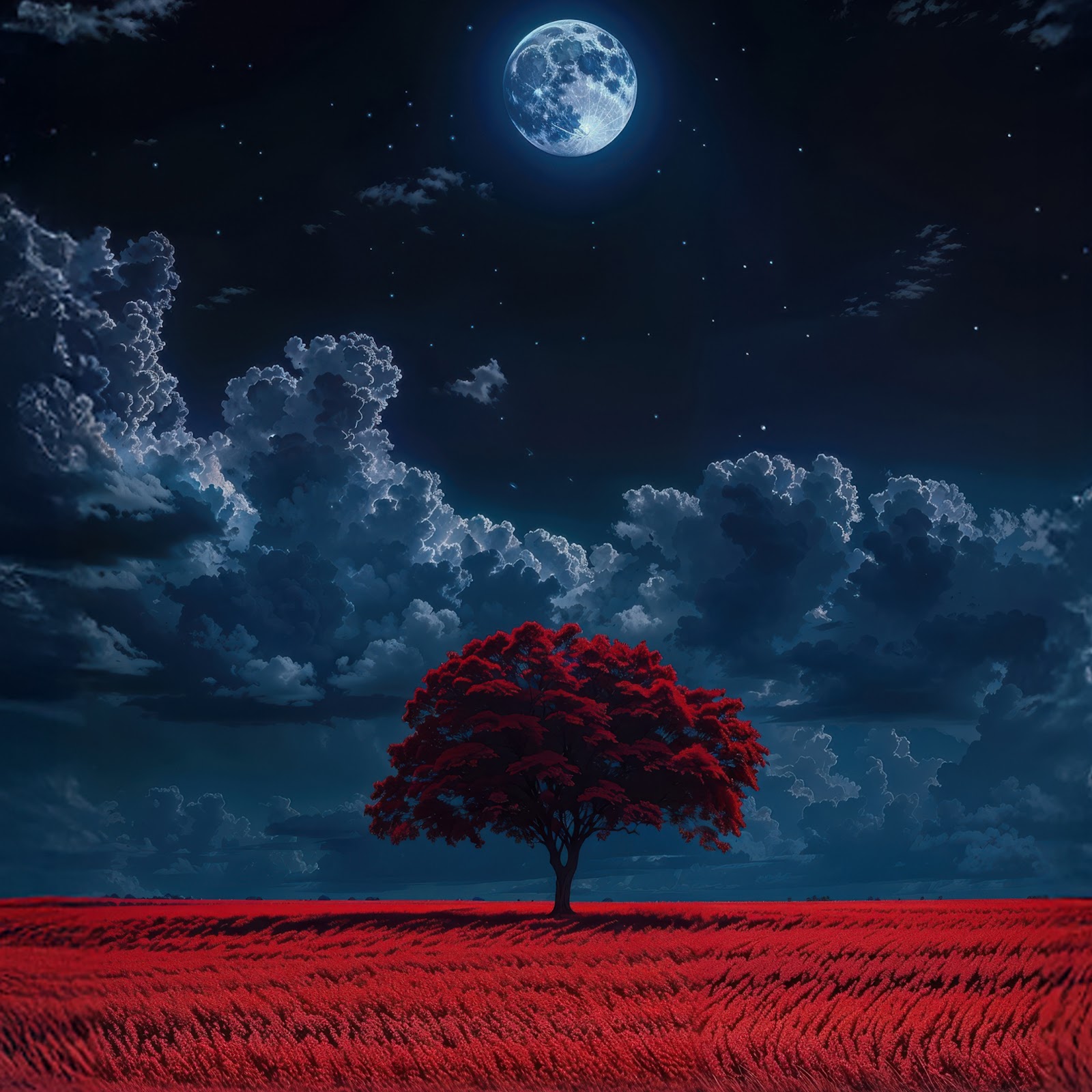 Download Nightscape, Landscape, Field, Moon 4K iPhone