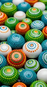 Vibrant Mandala Dot Painted Stones Art