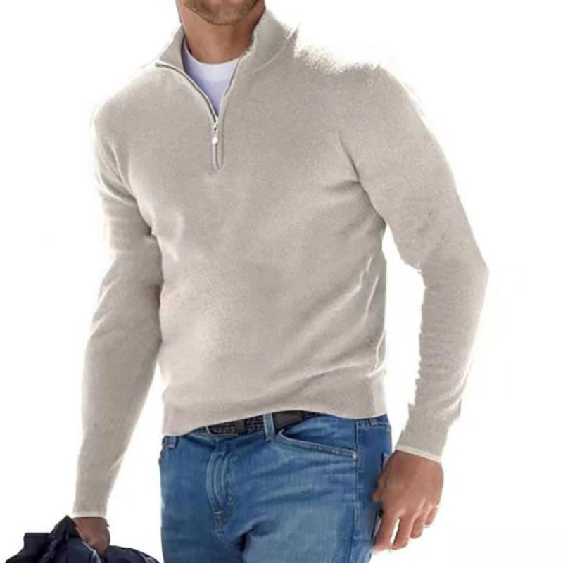 Herren-Langarm-Kaschmirpullover, schlichtes Design