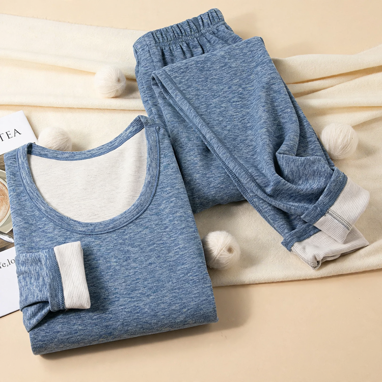 Lined thermal underwear set for men and women