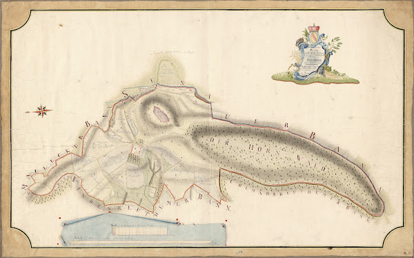 Geometrischer Plan des Hochfürstl Markgrävl Badischen Schloßes und Banns Hochber