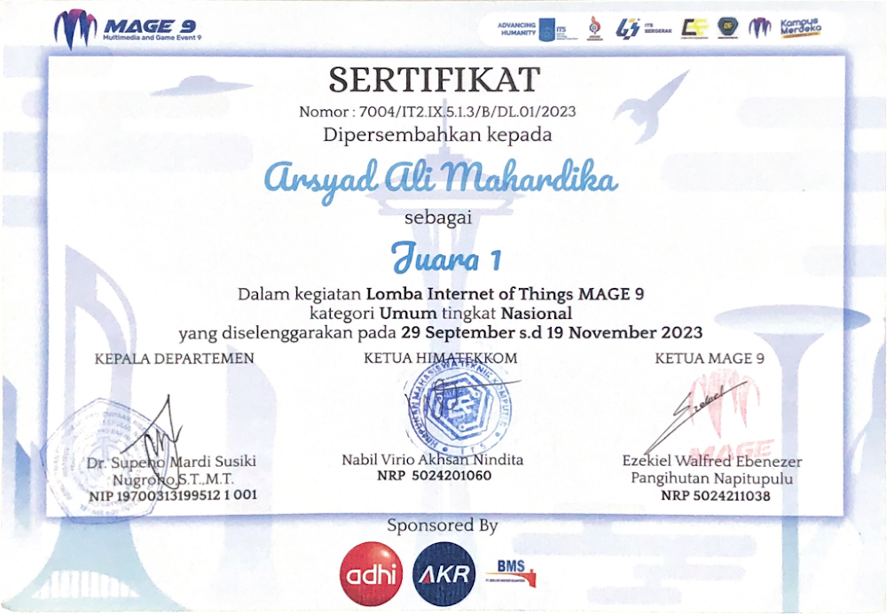 Certificate: IoT Competition