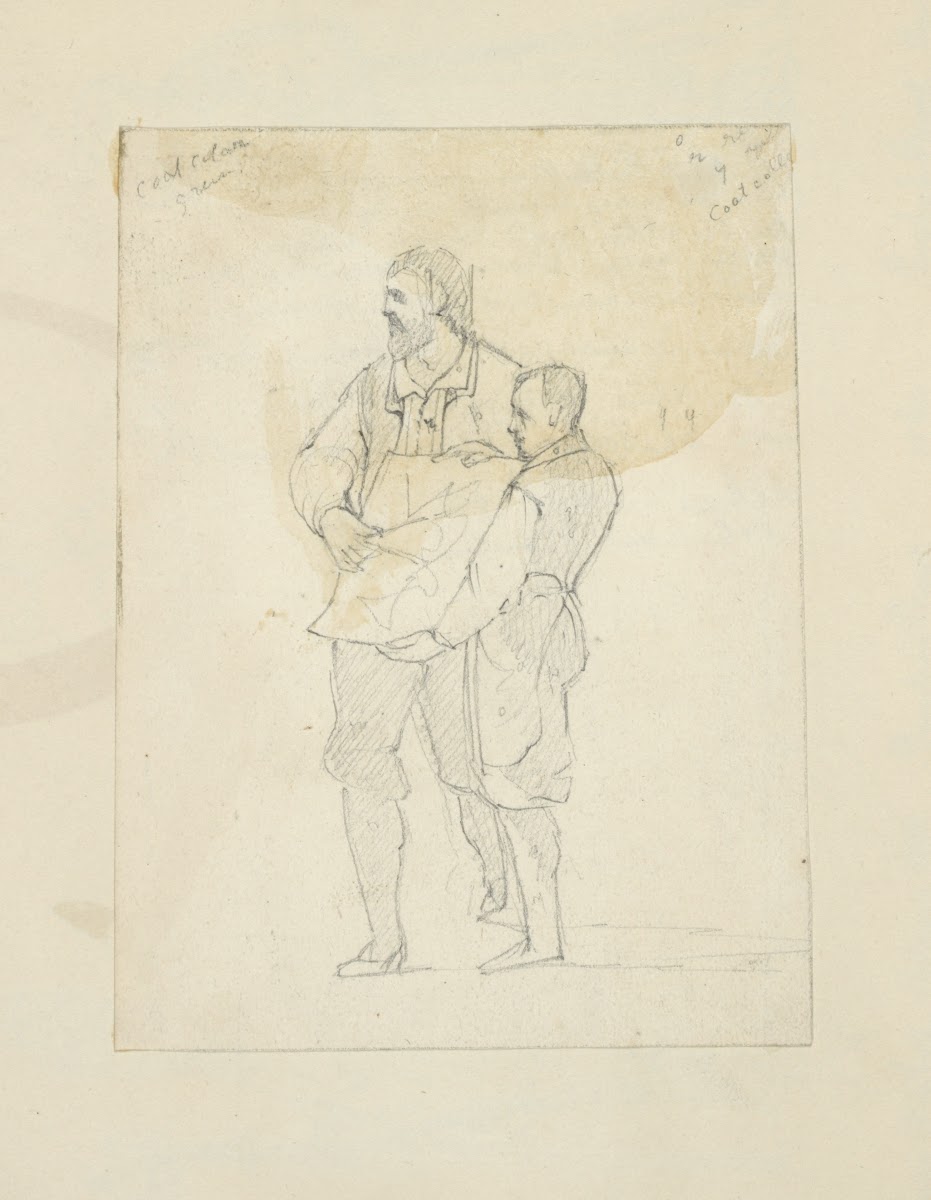 Two men displaying a piece of paper upon which one has made some marks with a co