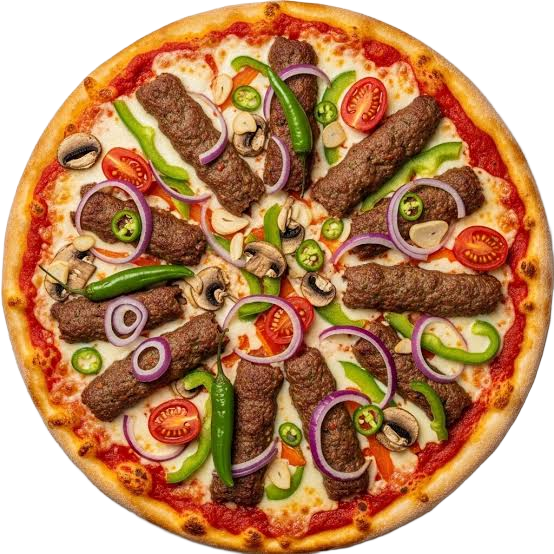 American Hot — Mixed peppers, onions, green chilli & pepperoni (H)