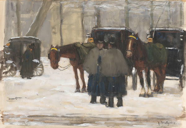 Koetsen en koetsiers in de sneeuw 1874   1925