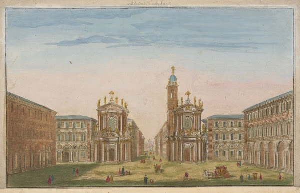 View of the St Charles square in Turin 1750