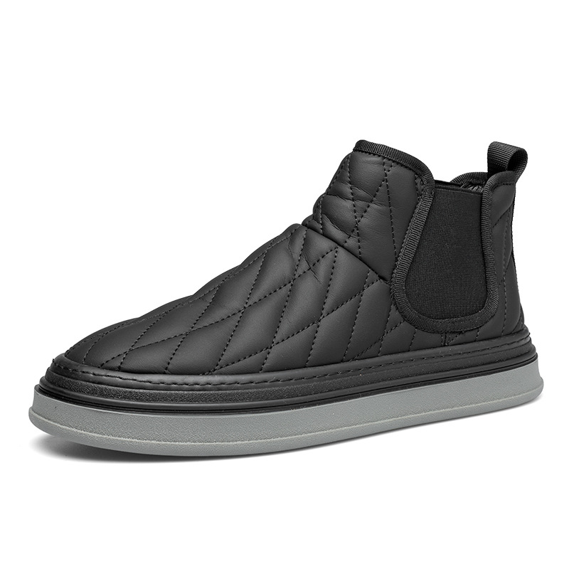 Herren-Chelsea-Stiefel, gefüttert, flacher Absatz