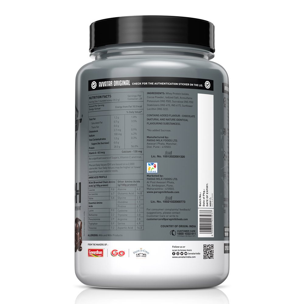 Avvatar Isorich Protein Belgian Chocolate Flavour, 1 Kg