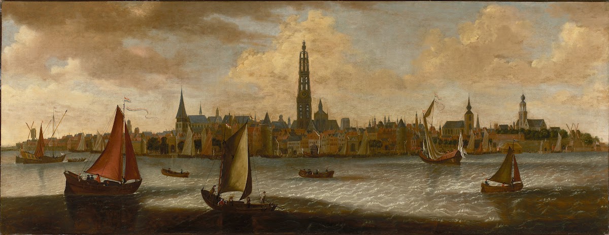 Gezicht op de rede van Antwerpen