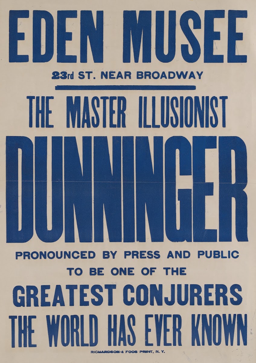 Dunninger at the Eden Musee 1913 1914