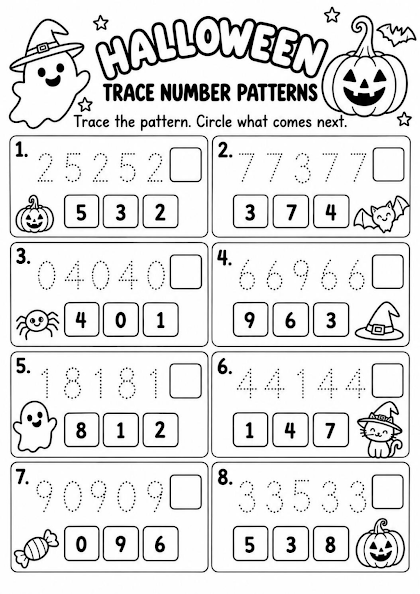 Halloween Trace Number Patterns