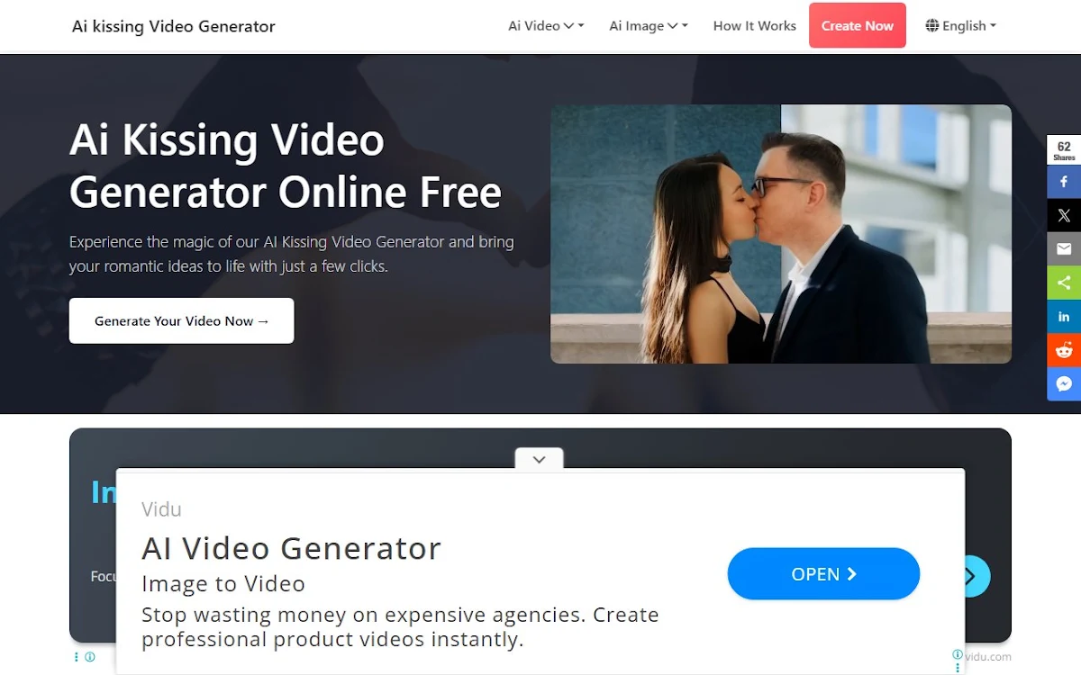 Captura de AI Kissing Video Generator Free