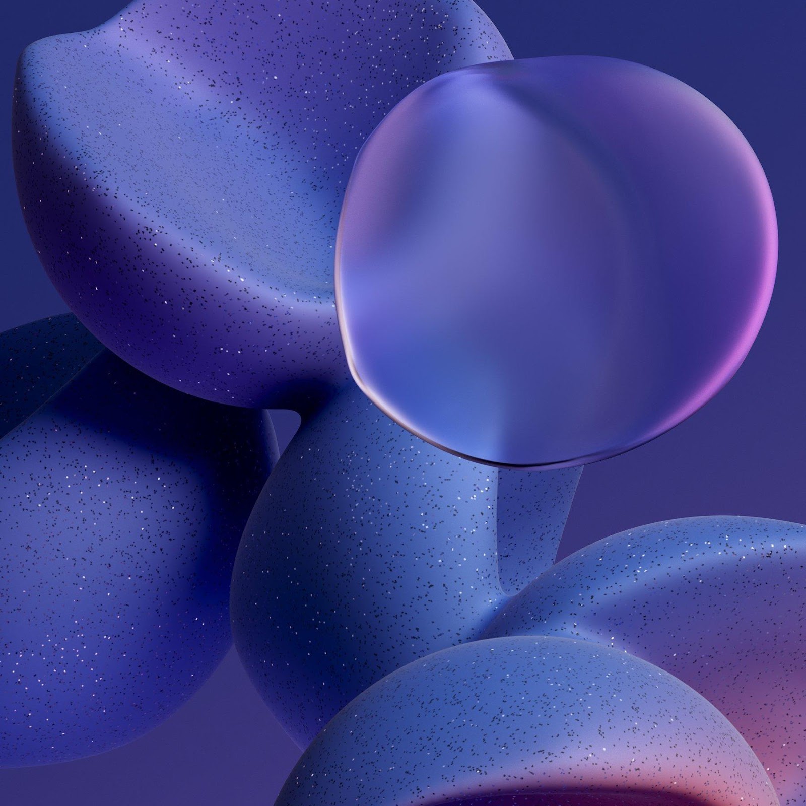 Download Abstract Purple 3D Shapes 2K iPhone