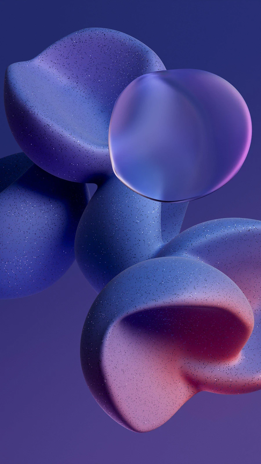 Abstract Purple 3D Shapes - 3D Digital Art 2K iPhone Wallpaper (1800x3200)