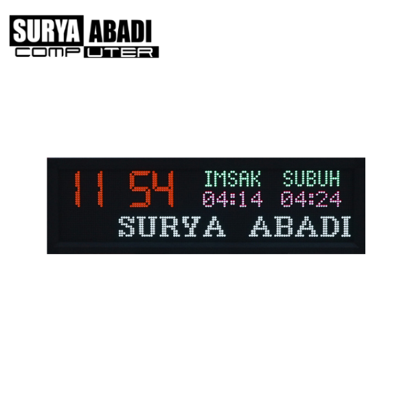 Jam Sholat RGB P5 69 x 22 cm