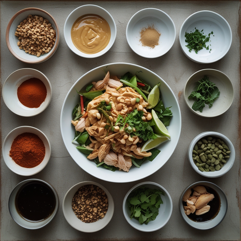 Ingredients for Thai Peanut Chicken Buddha Bowl - Easy Homemade Weeknight Meal