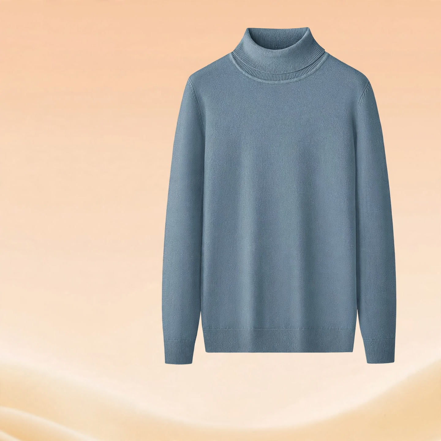Warm men's turtleneck sweater, lined