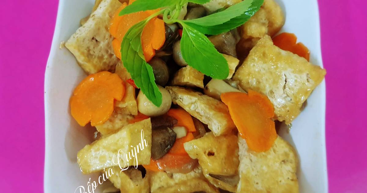 Đậu khuôn sốt nấm tươi