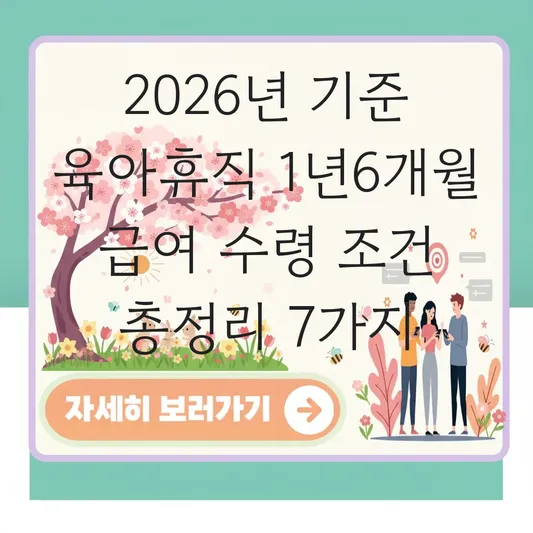 육아휴직 1년6개월 급여 수령 조건
