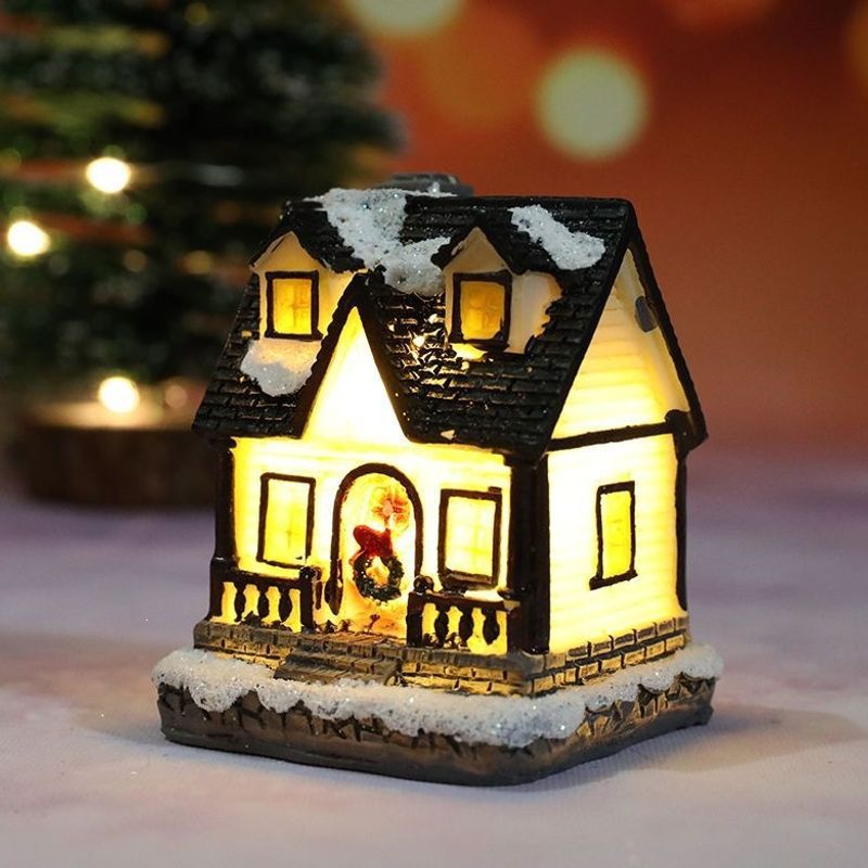 Illuminated Christmas House made of Resin