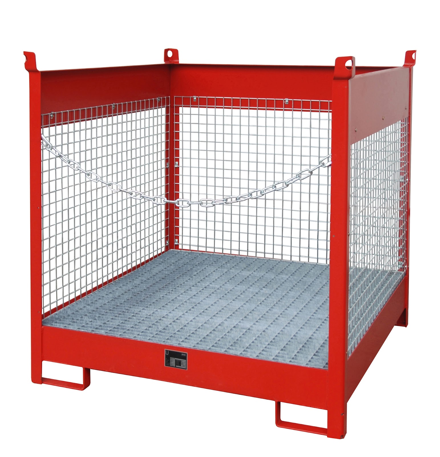 Vaten-stapelpallets FSP-4 D, gelakt, Vuurrood
