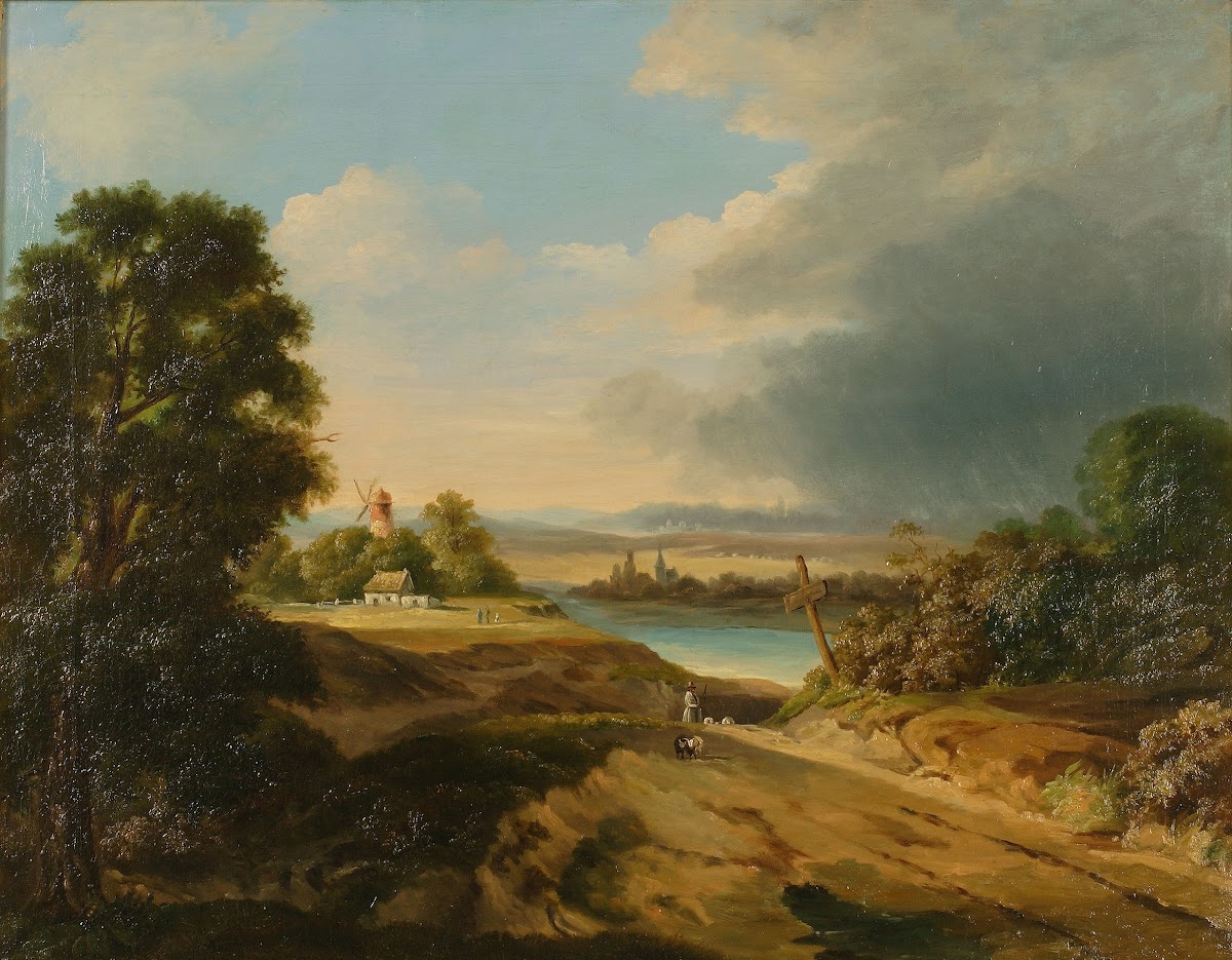 Landscape with a windmill circa 1850