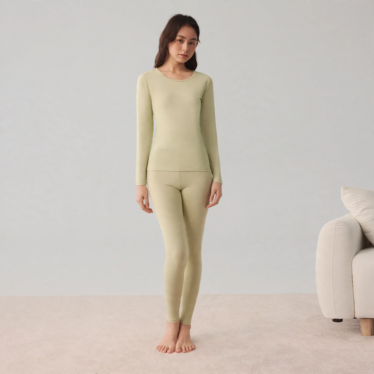 Women's Cotton Thermal Set, Round Neck