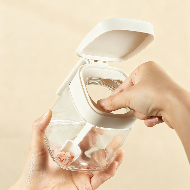Glas-Gewürzboxen mit Deckel, modern