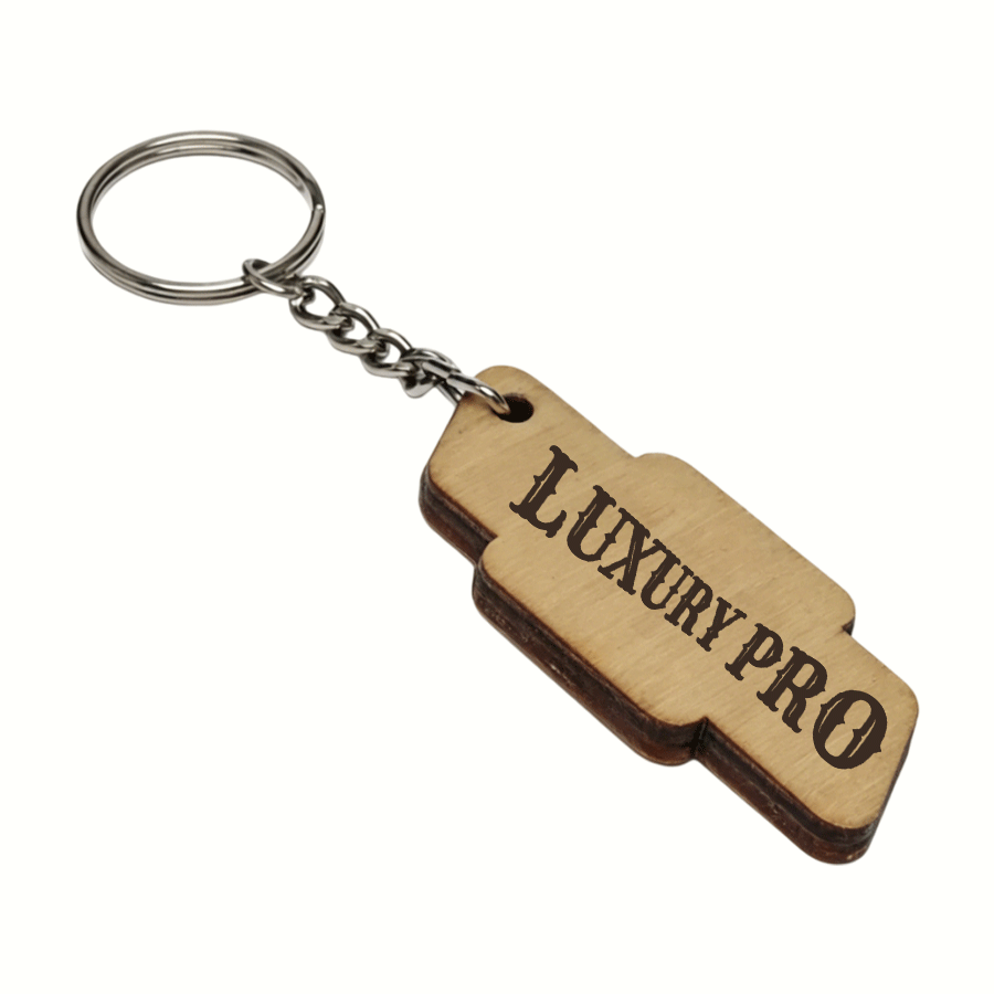 GPT double-sided wooden keychain